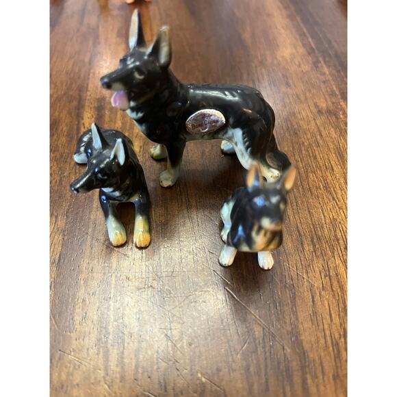 Vintage bone China German Shepherd lot of 3 - Picture 2 of 3